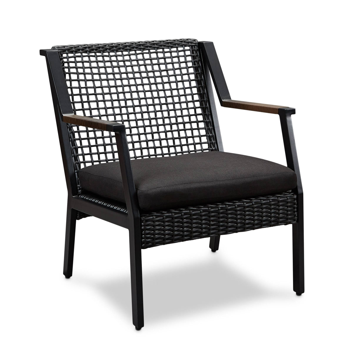 Black Aluminum Patio Dining Arm Chair, 2 Count F2043