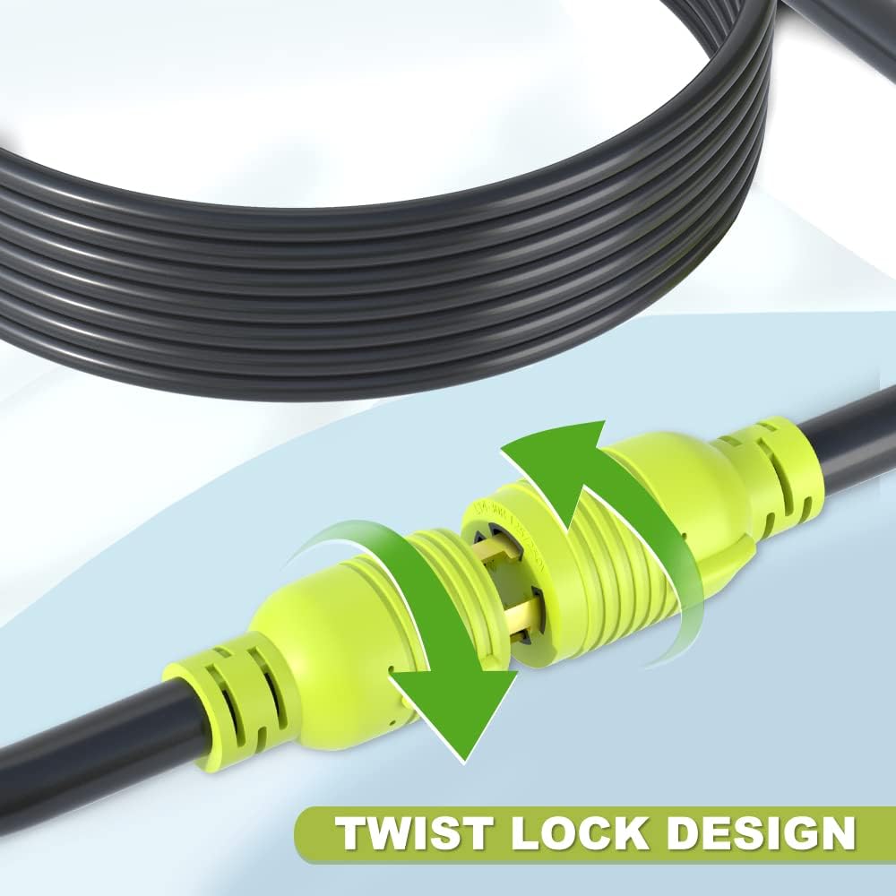 4 Prong 30 Amp Generator Extension Cord, NEMA L14-30P/L14-30R, 10 Gauge SJTW, Twist Lock Plug, 125/250V, 7500W (40FT) K3646