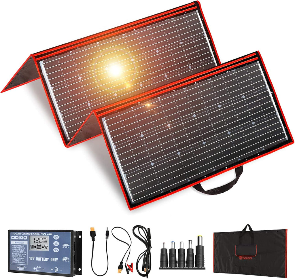 300W 18V Portable Folding Solar Panel Kit with 2 USB Outputs H92384