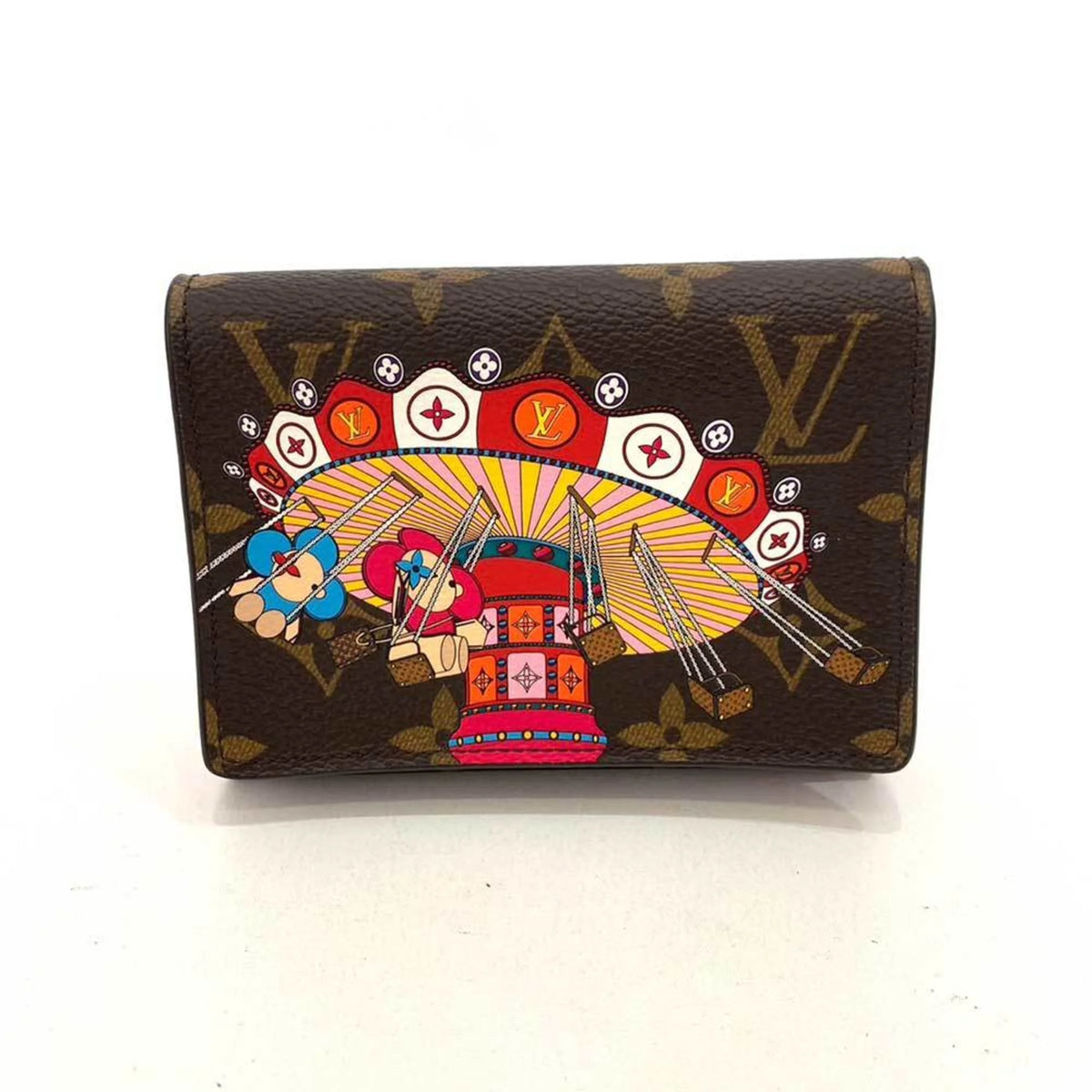 Pre-Owned Multicolor Brown Trifold Wallet H3770