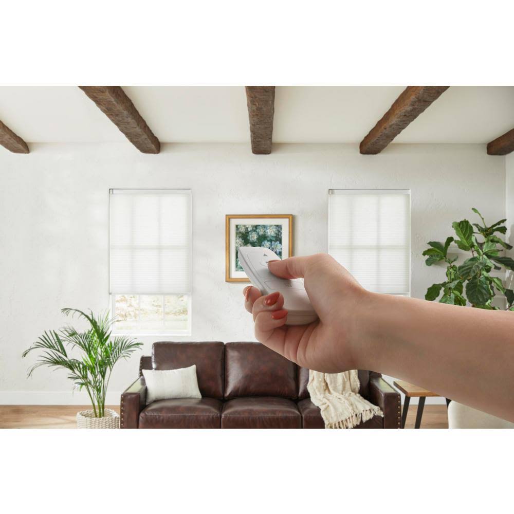 White Cordless Light Filtering Motorized Cellular Shade 27 in. W x 72 in. L F57646
