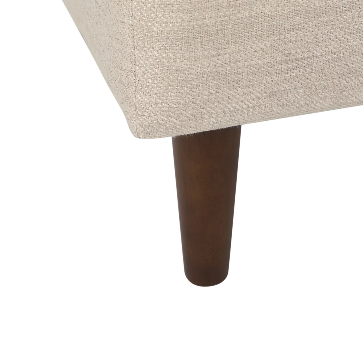 Beige Fabric Tufted Chaise Lounge with Bolster Pillow T352
