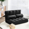 6-Position Foldable Suede Floor Sofa Bed with 2 Pillows (Brown) L177244