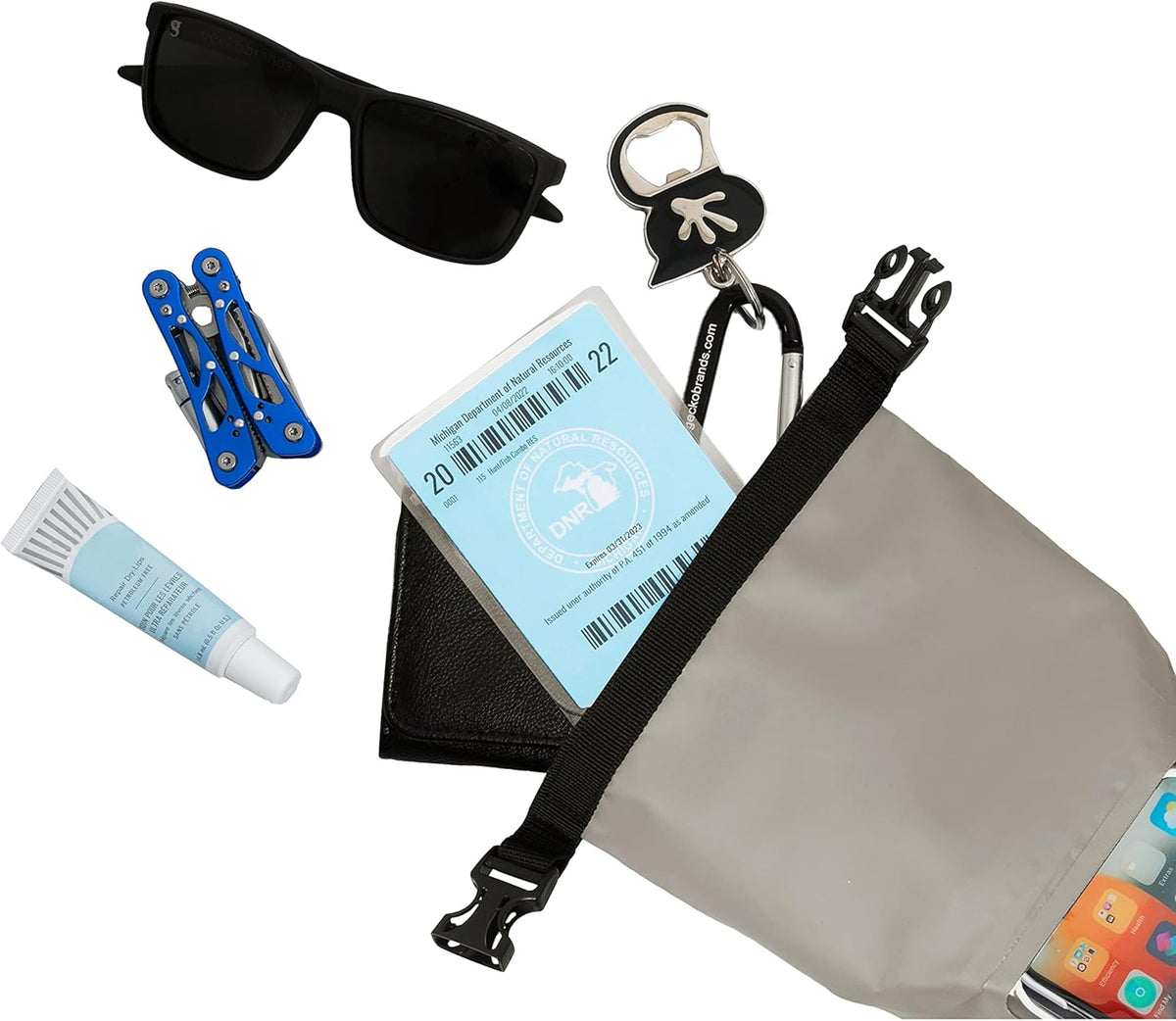 Waterproof Phone Tote Dry Bag Case, Grey D78582