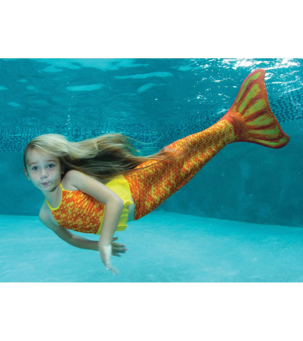Mermaid Tail with Monofin, Child 06, Orange T452