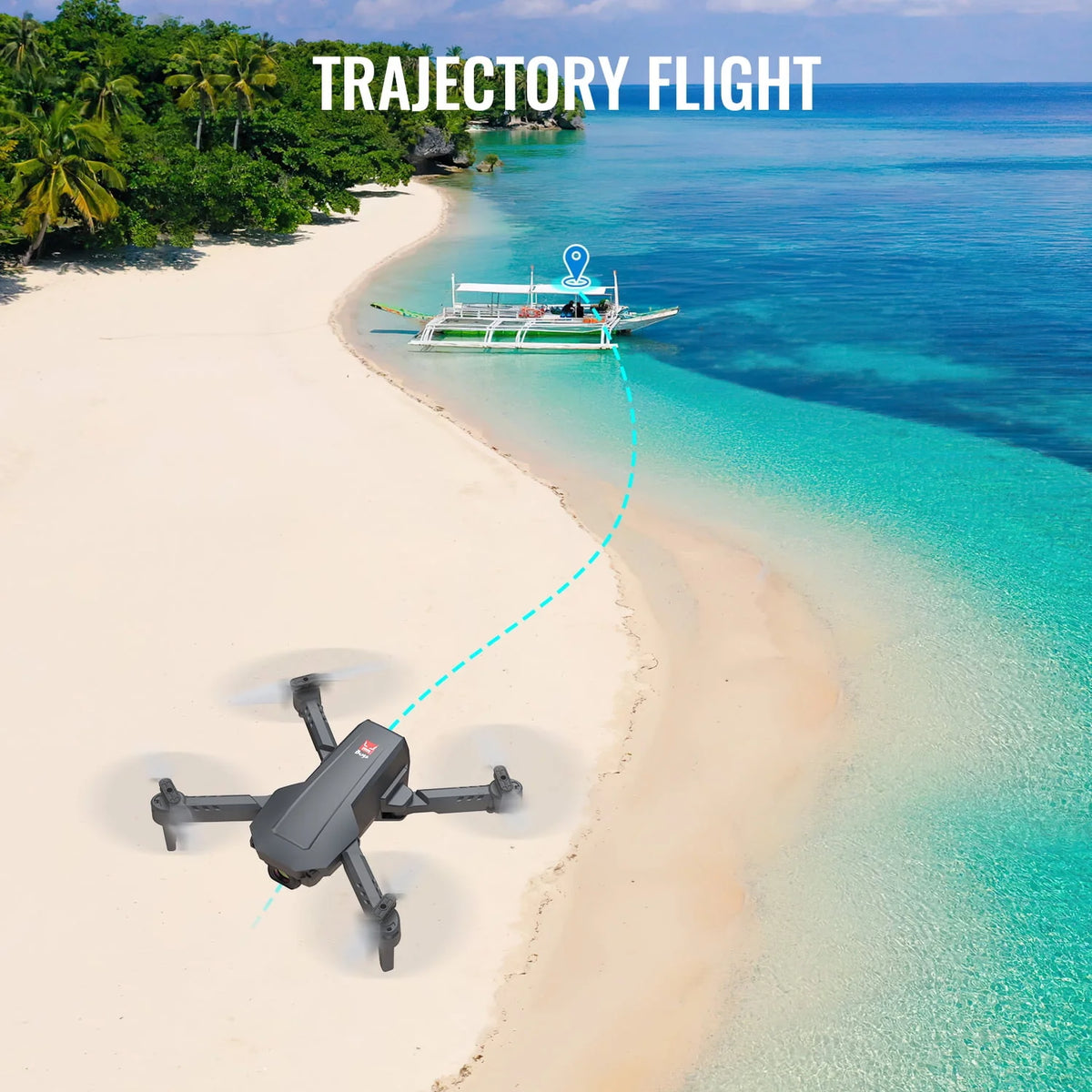 Mini Foldable Drone, 1080P HD FPV Camera Wifi RC Quadcopter, Voice/Gesture Control, Black U5784