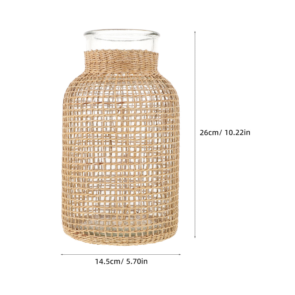 Woven Rattan Glass Vase I787176