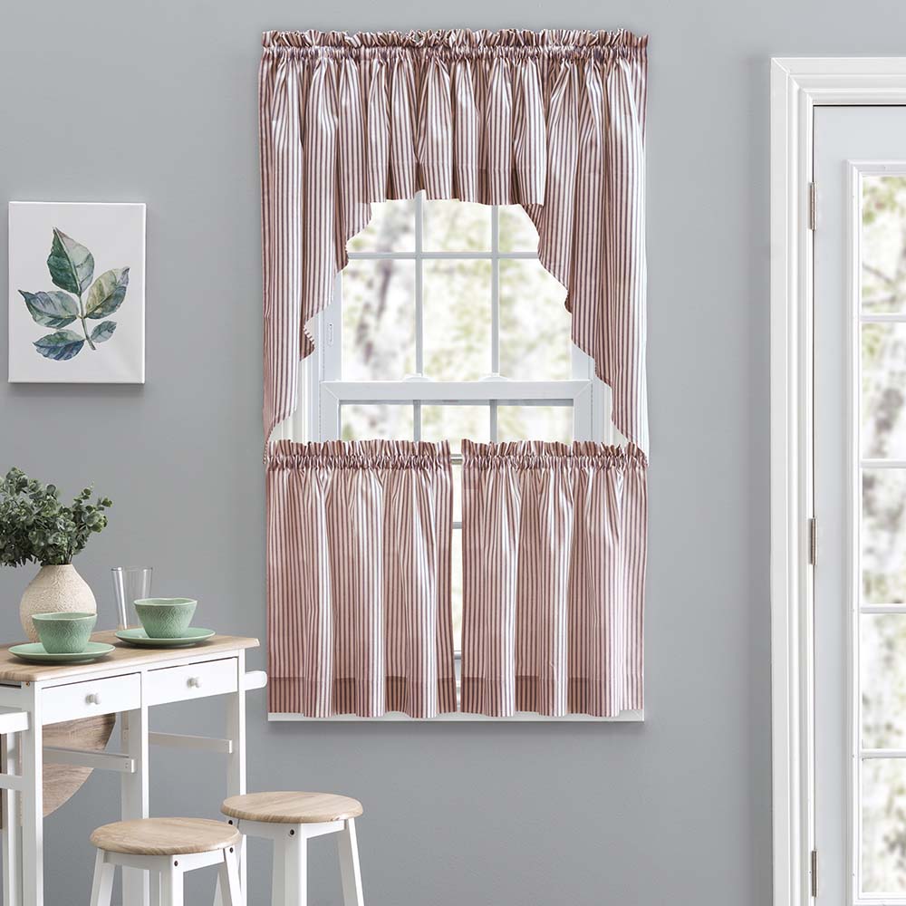Brick Ticking Stripe Curtain 56" x 36" H730557