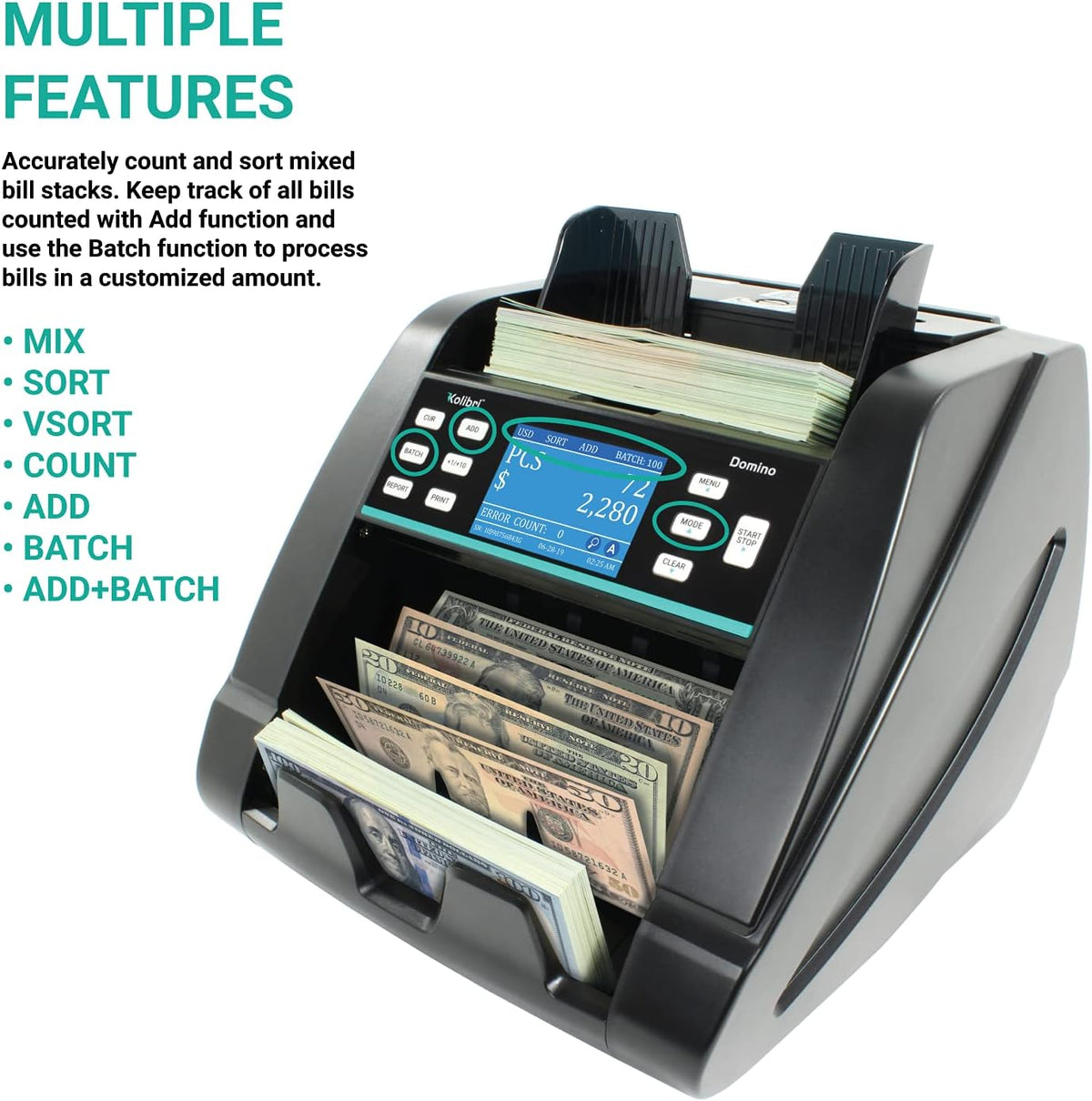 Money Counter Machine with Counterfeit Bill Detector T6176
