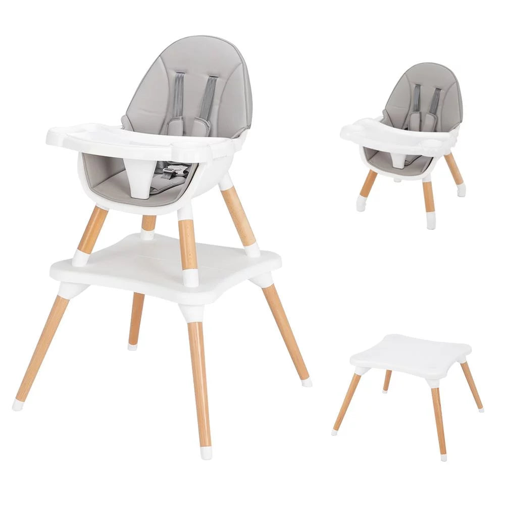 Wooden Gray Convertible High Chair Z213345