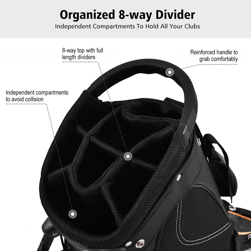 Golf Stand Bag with 8-way Divider E396