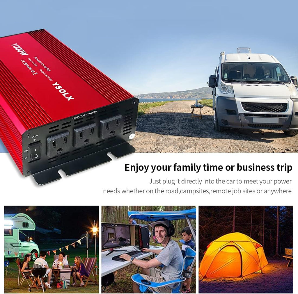 1000W Modified Sine Wave Power Inverter with 3 AC Outlets C9993