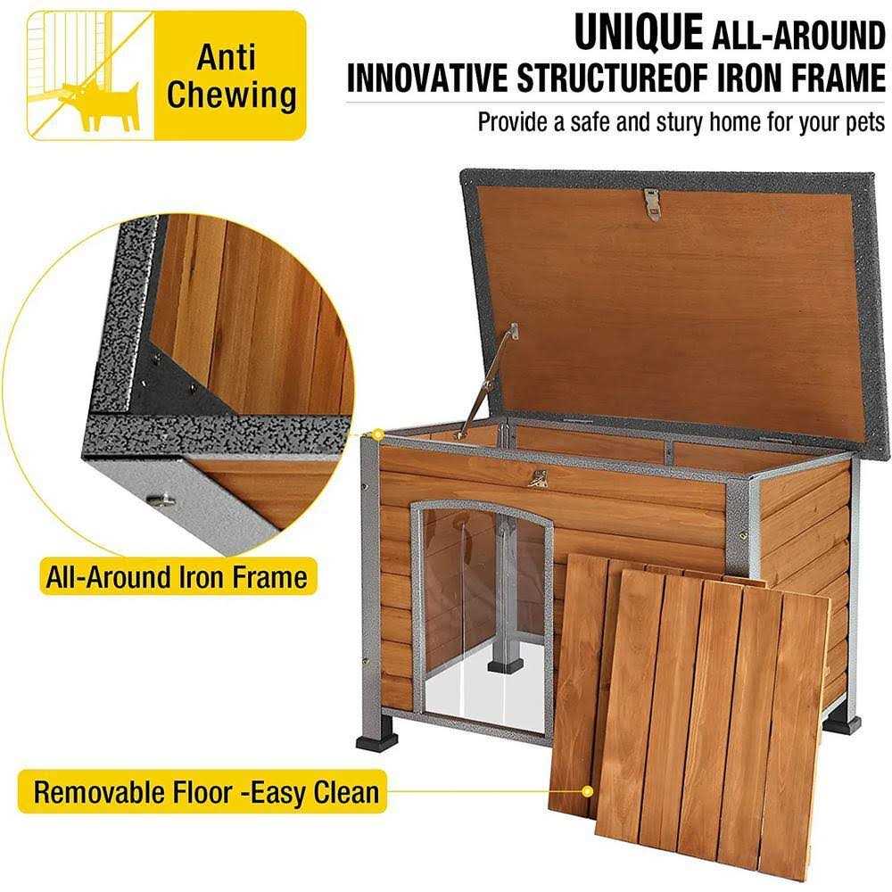 Wooden Dog Crates House with Iron Frame L82763