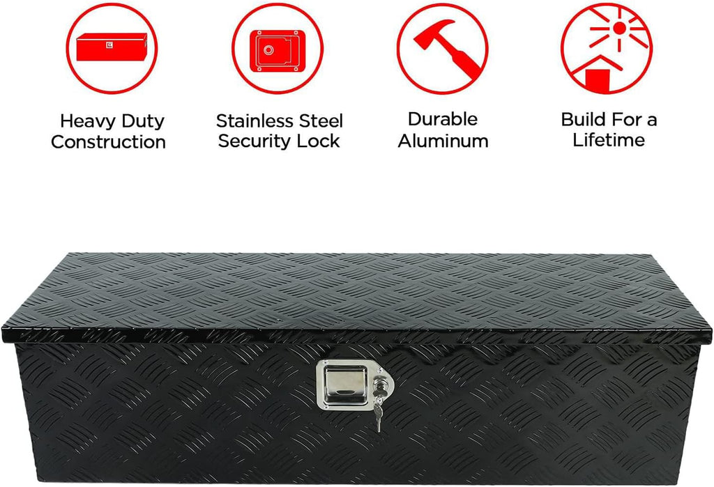 Black Aluminum Underbody Tool Box 30X13X10 Inch G22954