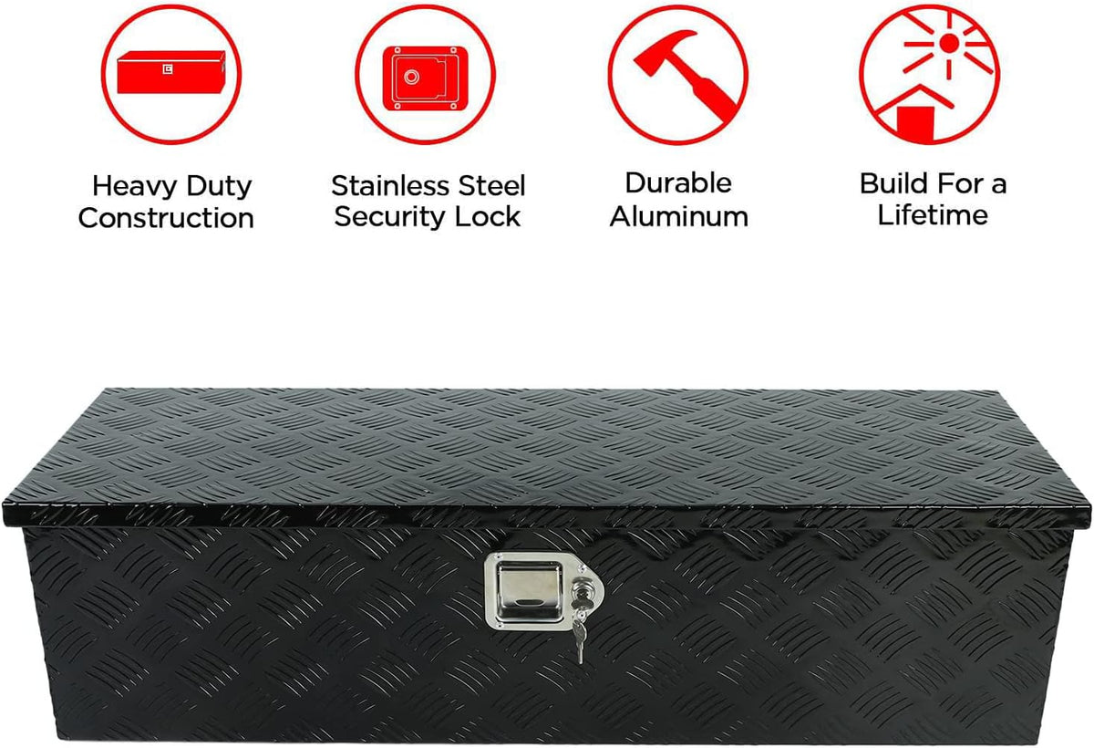 Black Aluminum Underbody Tool Box 30X13X10 Inch G22954
