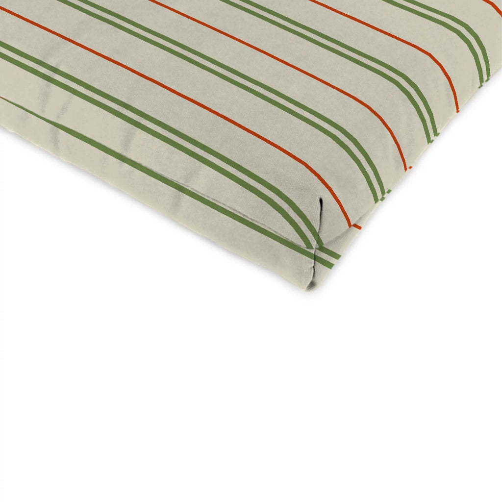Cedar Grey Stripe Rectangular Outdoor Chair Cushion with Ties T21537