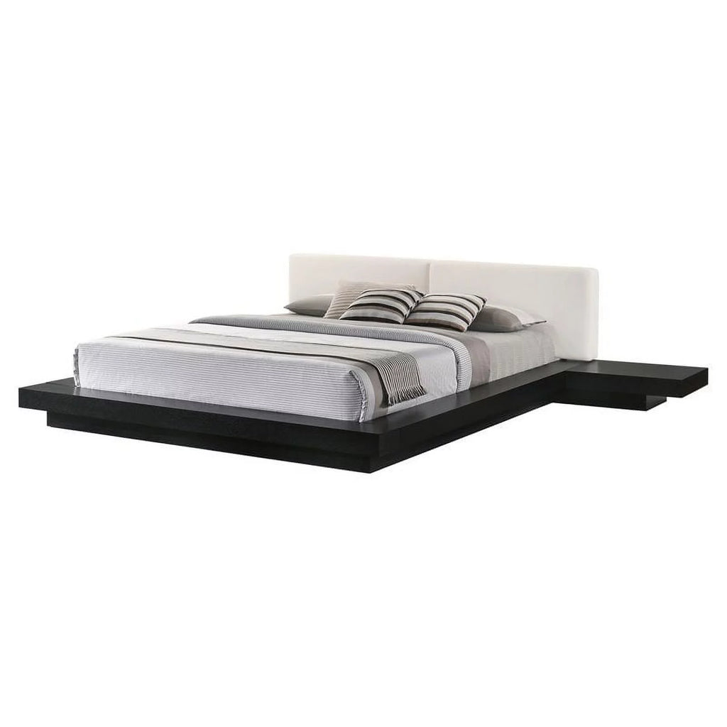 Contemporary Wood Eastern King Bed in Black/White Y1289