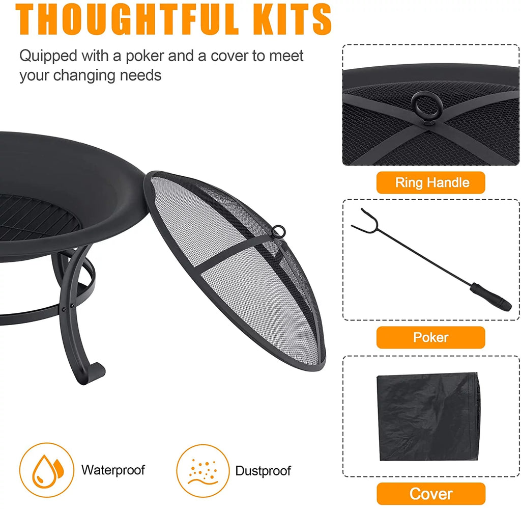 Black Metal Fire Pit Q86894