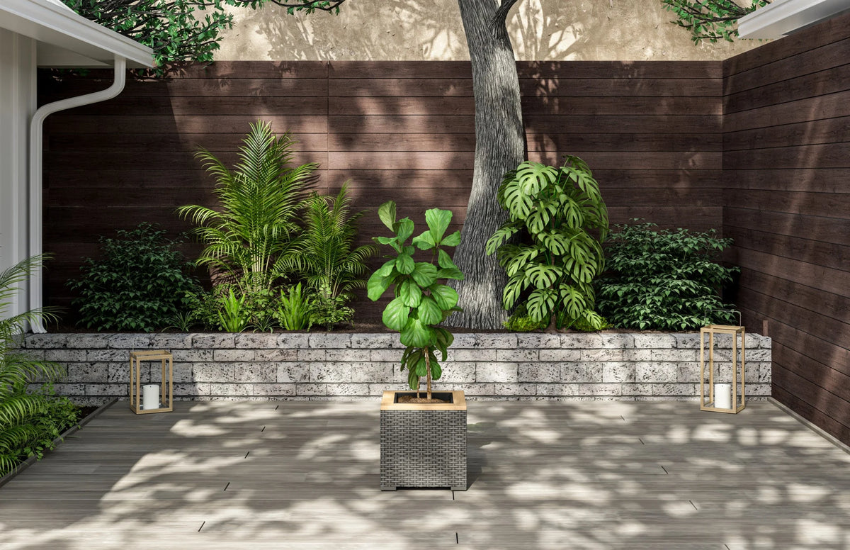 Rattan Outdoor Planter in Brown M1616