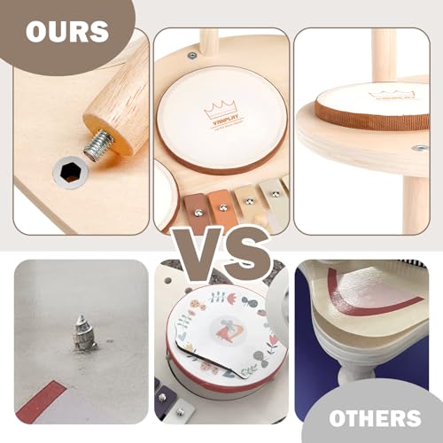 9 in 1 Wooden Musical Instruments Drum Set with Xylophone N24431