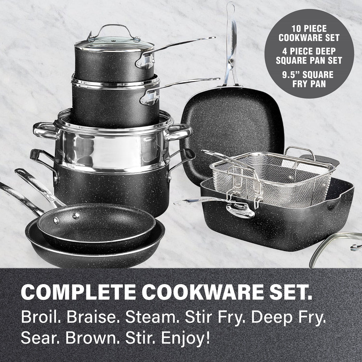 20 Piece Nonstick Cookware and Bakeware Set D16752