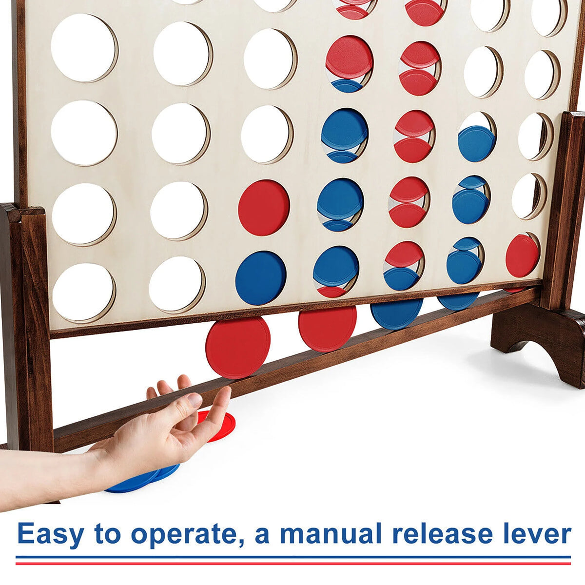 4 In A Row Wood Board Game with Carrying Bag S18135