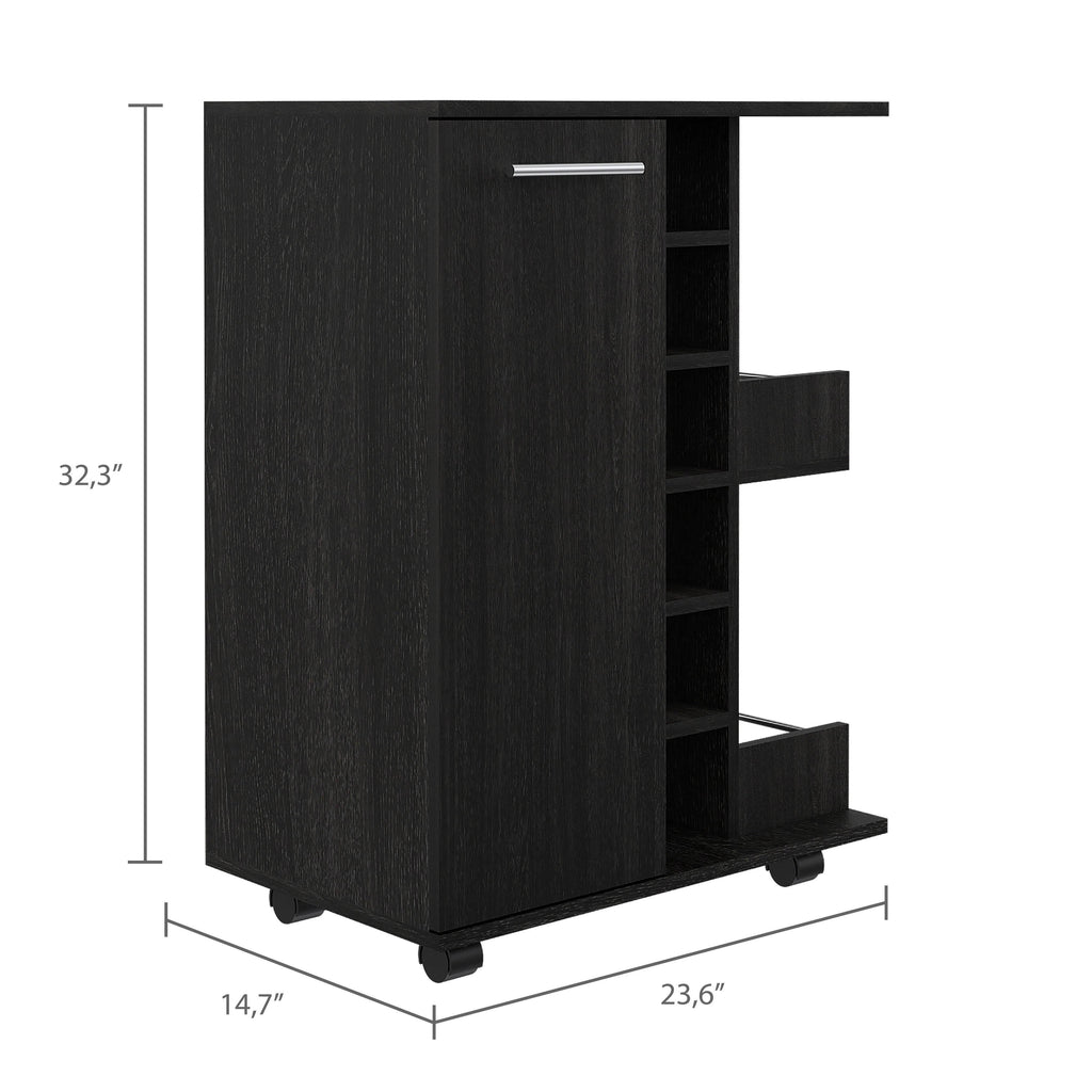 Weathered Oak Bar Cart Cabinet X63913