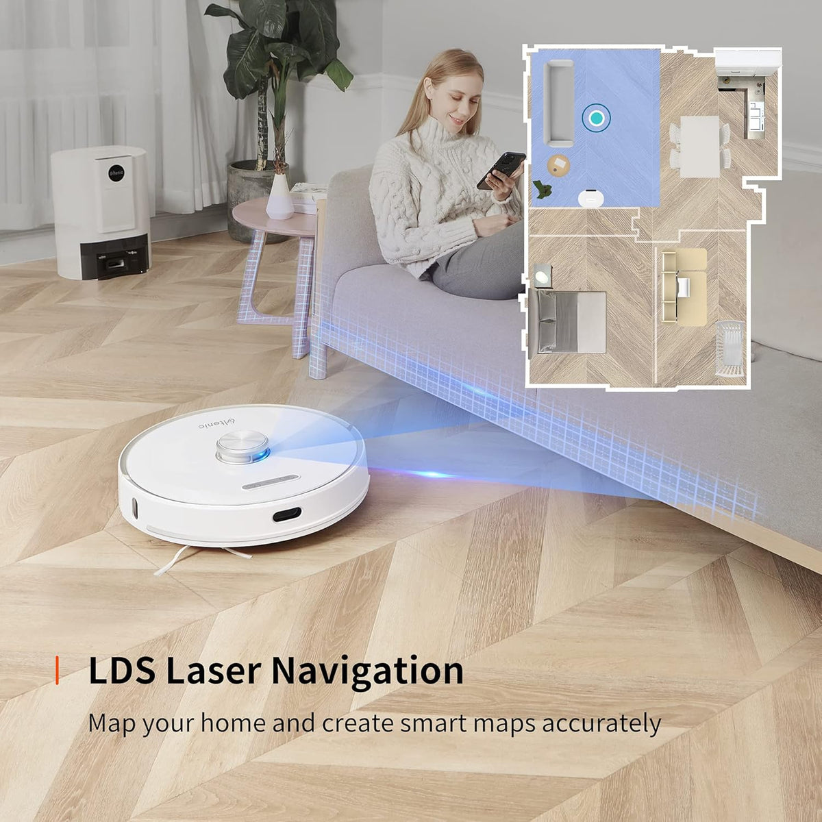 Robot Vacuum and Mop Combo Self Emptying 3000Pa G787
