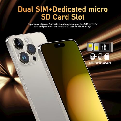 Unlocked Smartphone 6.8" HD Screen 6800mAh 6+256GB with 128GB Memory Card D5653
