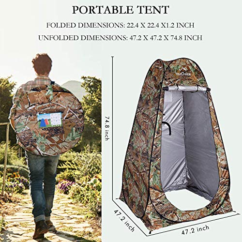 Privacy Tent Pop Up Shower Changing Toilet Tent Portable Camping Privacy Shelters Room 6.2 FT Tall with Carrying Bag S466