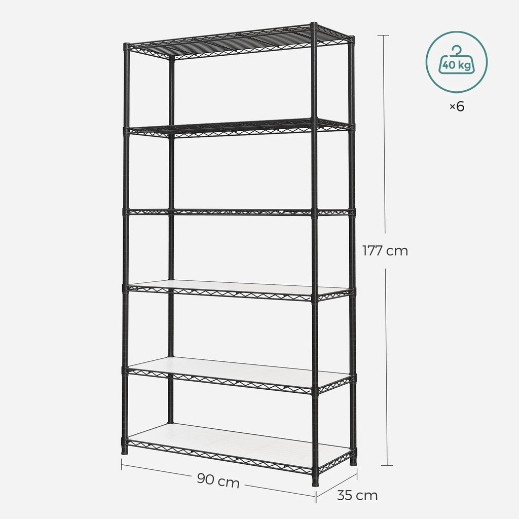 6-Tier Black Wire Shelving Unit N813754