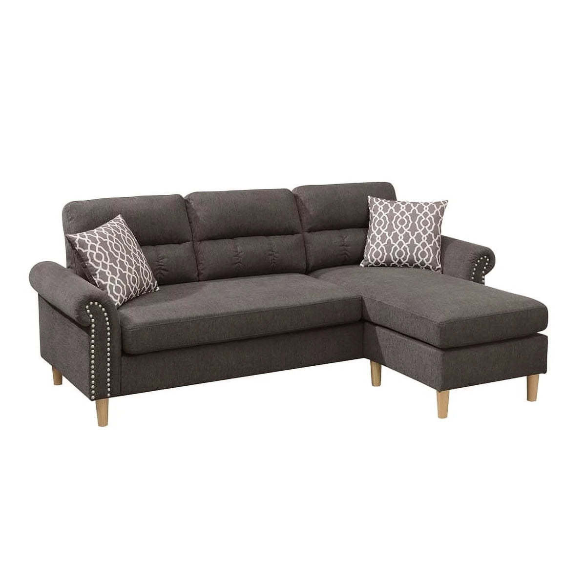 Reversible Fabric Sofa Sectional Set F78674