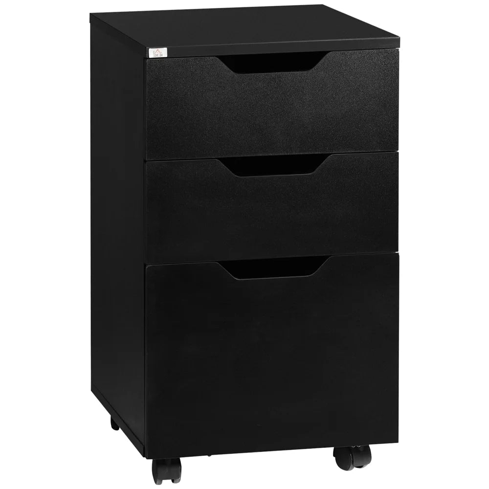 Black 3 Drawer Mobile File Cabinet X17319