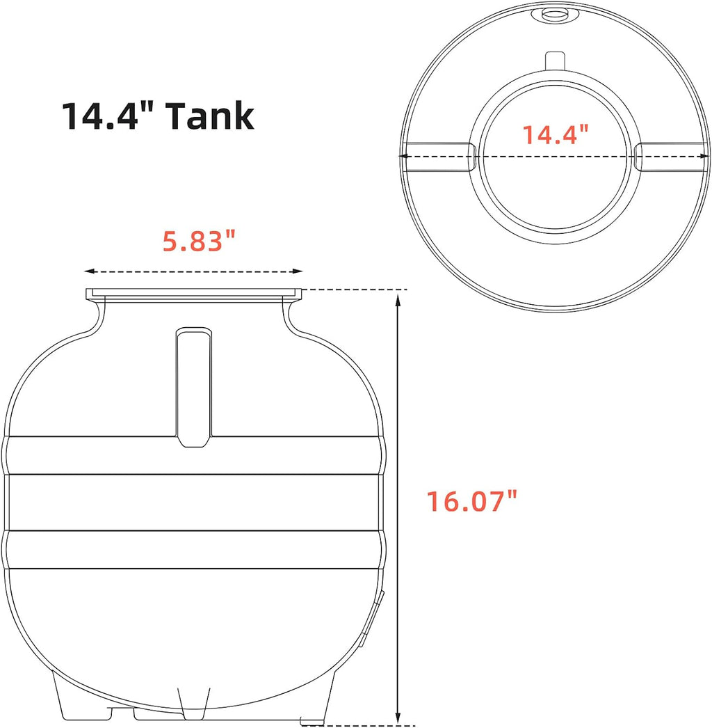 14.4" Sand Filter with 1/2HP Prefilter Pump System, 7-Way Valve Q6985