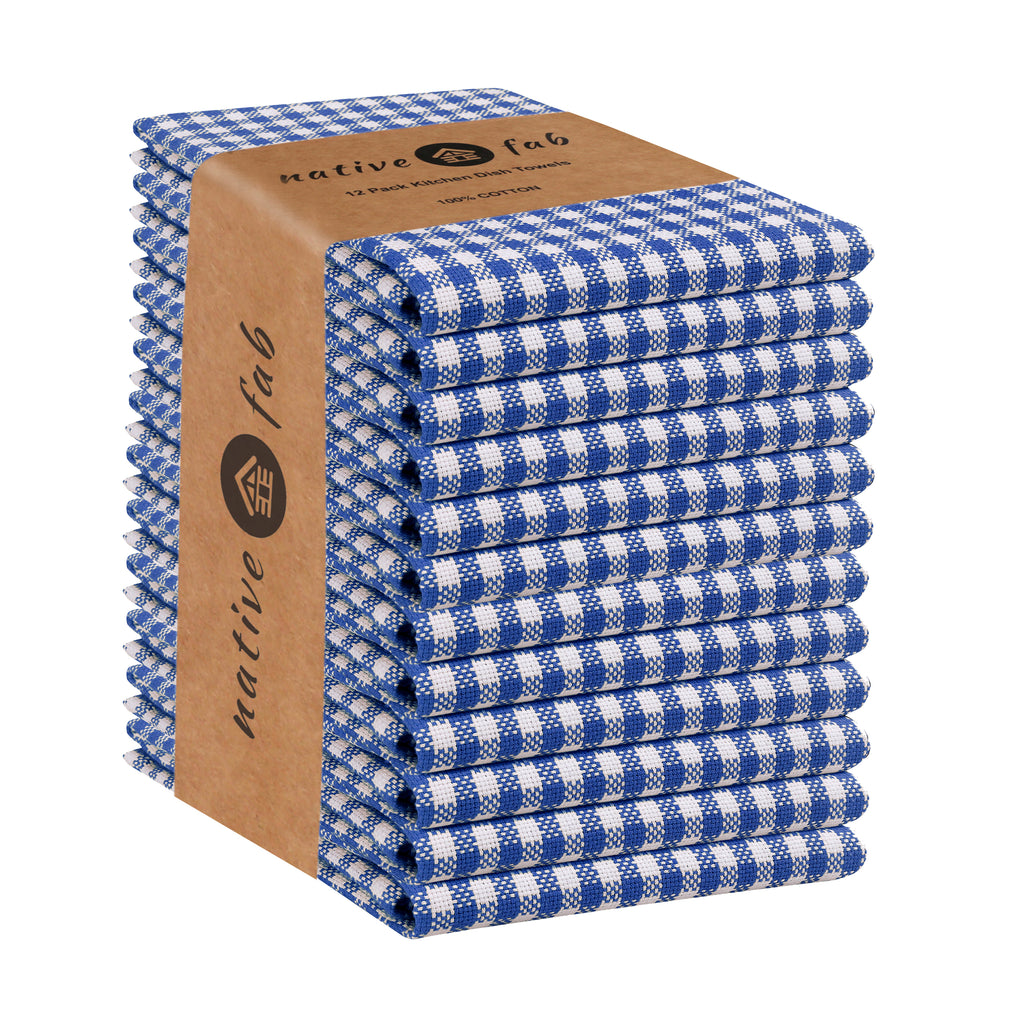 12 Pack Blue Cotton Kitchen Towel F36146