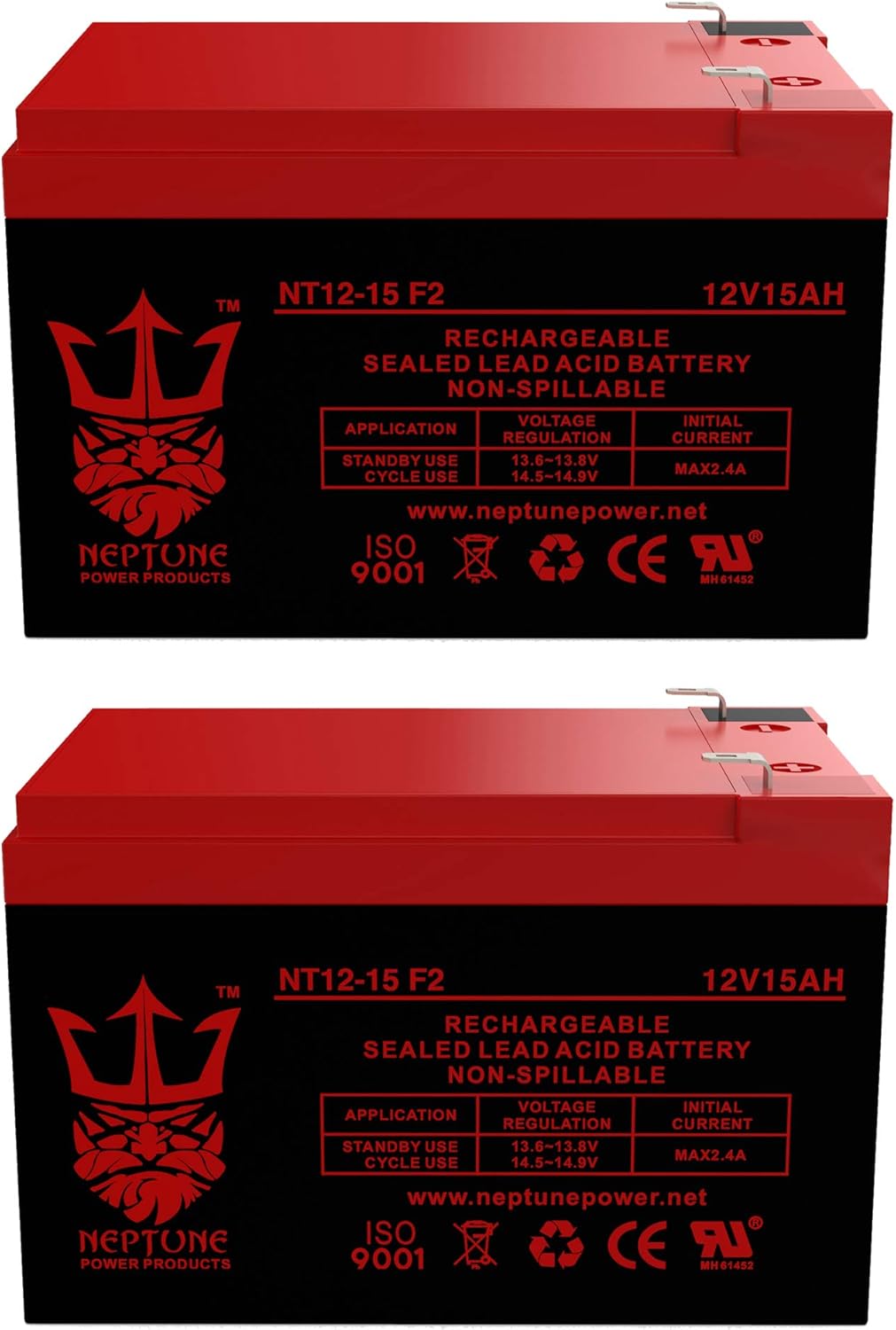 12V 15AH F2 Replaces Razor MX650 Dirt Rocket - 2 Pack S299468