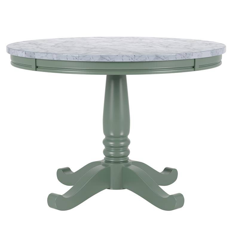 Olive Green and White Wood Dining Table C252429