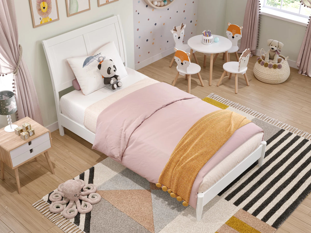 Twin Solid Wood Sleigh Platform Bed I650432