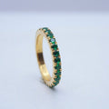 925 Sterling Silver Round Cut Emerald Engagement Ring L1191