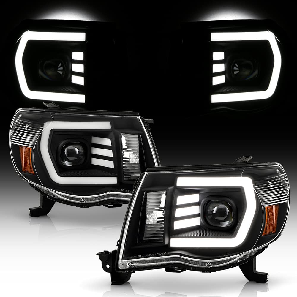 For 2005-2011 Toyota Tacoma Chrome LED Projector Headlights Left+Right O712