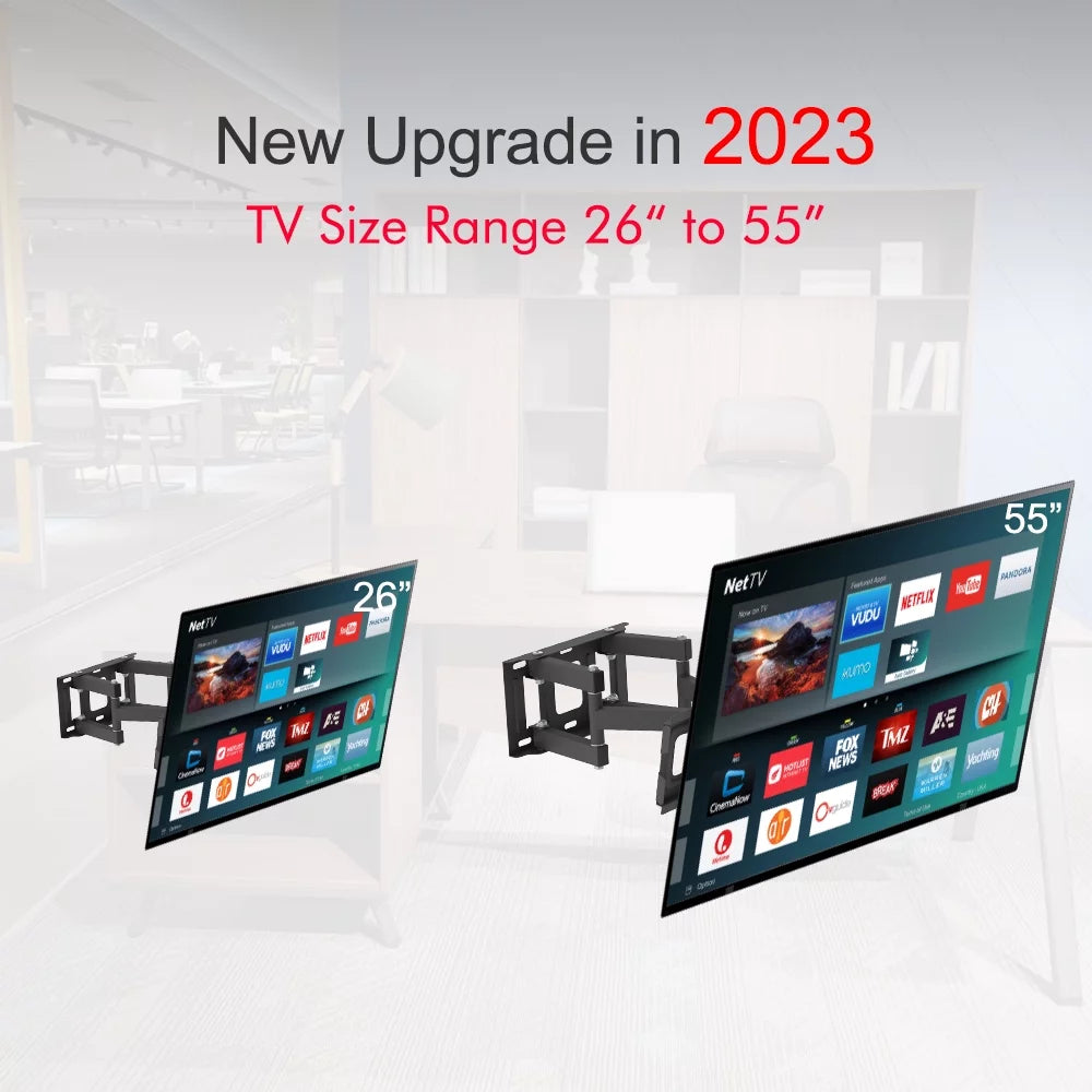 26-55" Black Swivel TV Wall Mount Bracket E467