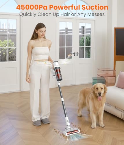 Cordless Vacuum Cleaner, 550W 45Kpa, 60Mins Runtime, 1.6L Dust Cup E2737