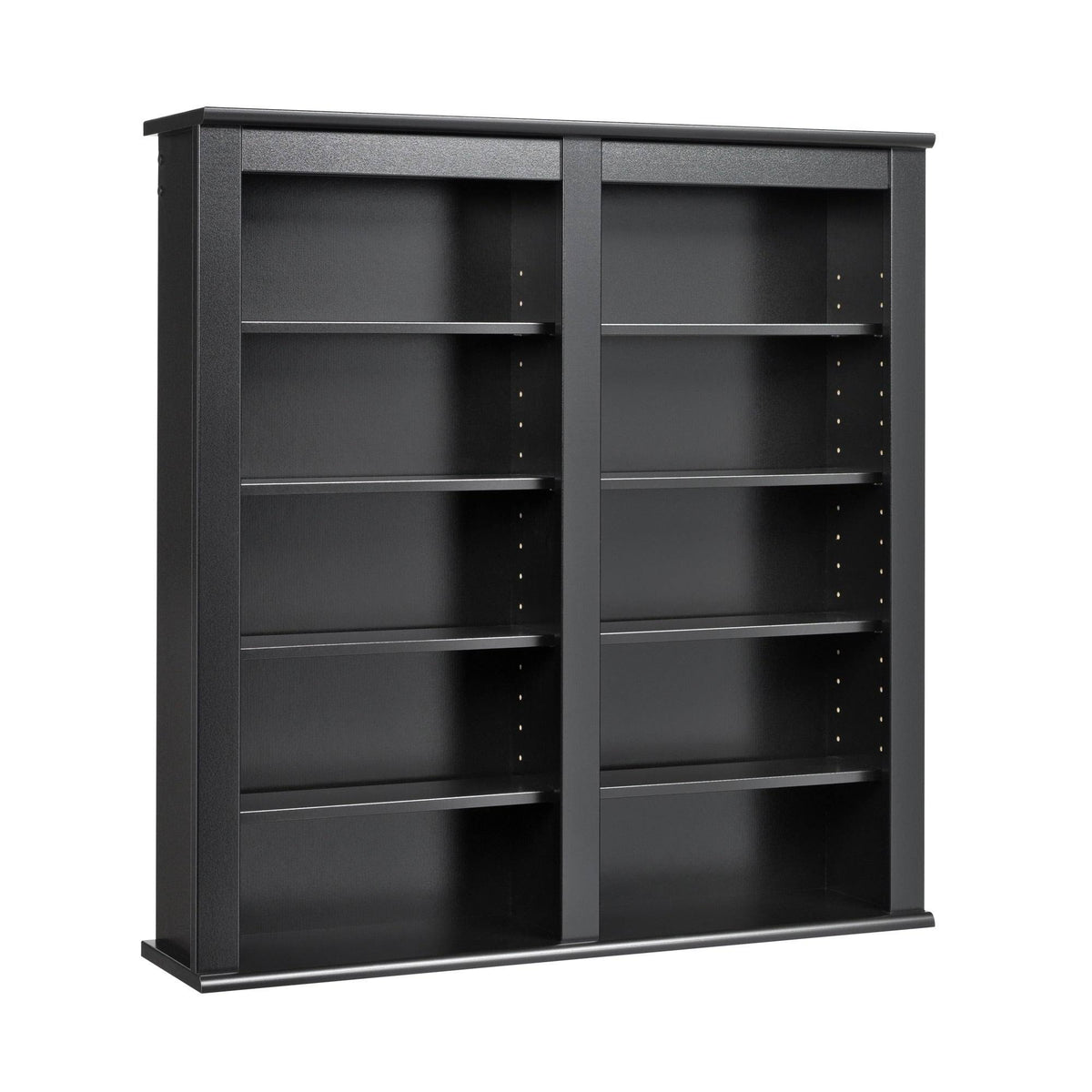 Black Double Floating Media Wall Storage Shelf Z768