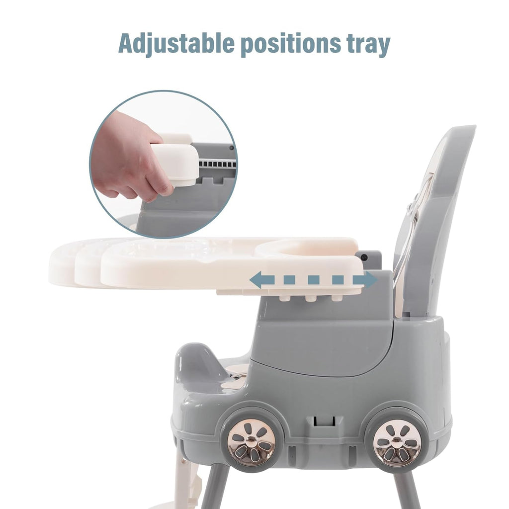 Deep Gray 3 in 1 Baby High Chair with 5-Point Harness H109710