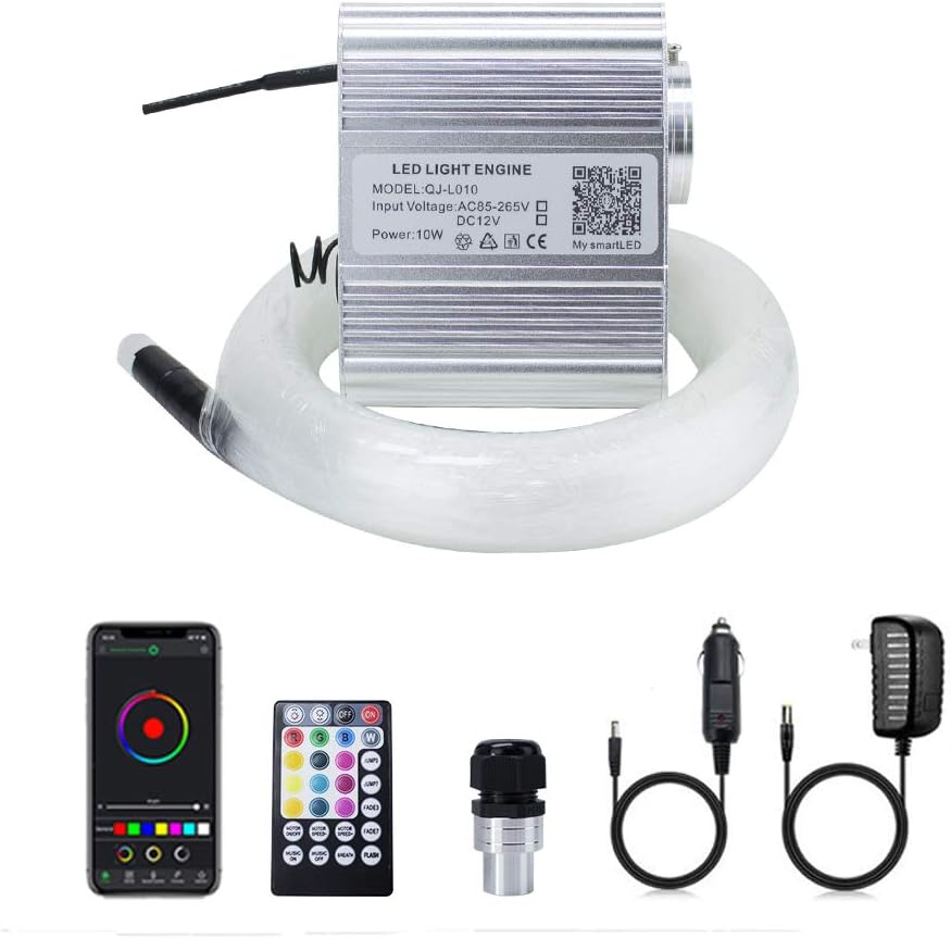 10W RGBW Fiber Optic Lights Kit with 200pcs 9.8ft Cable H925