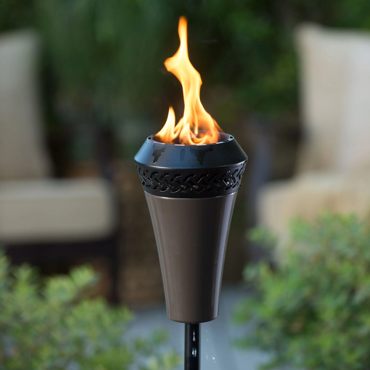 2-Pack 66 inch Outdoor Tiki Torch Metal Brown N20104