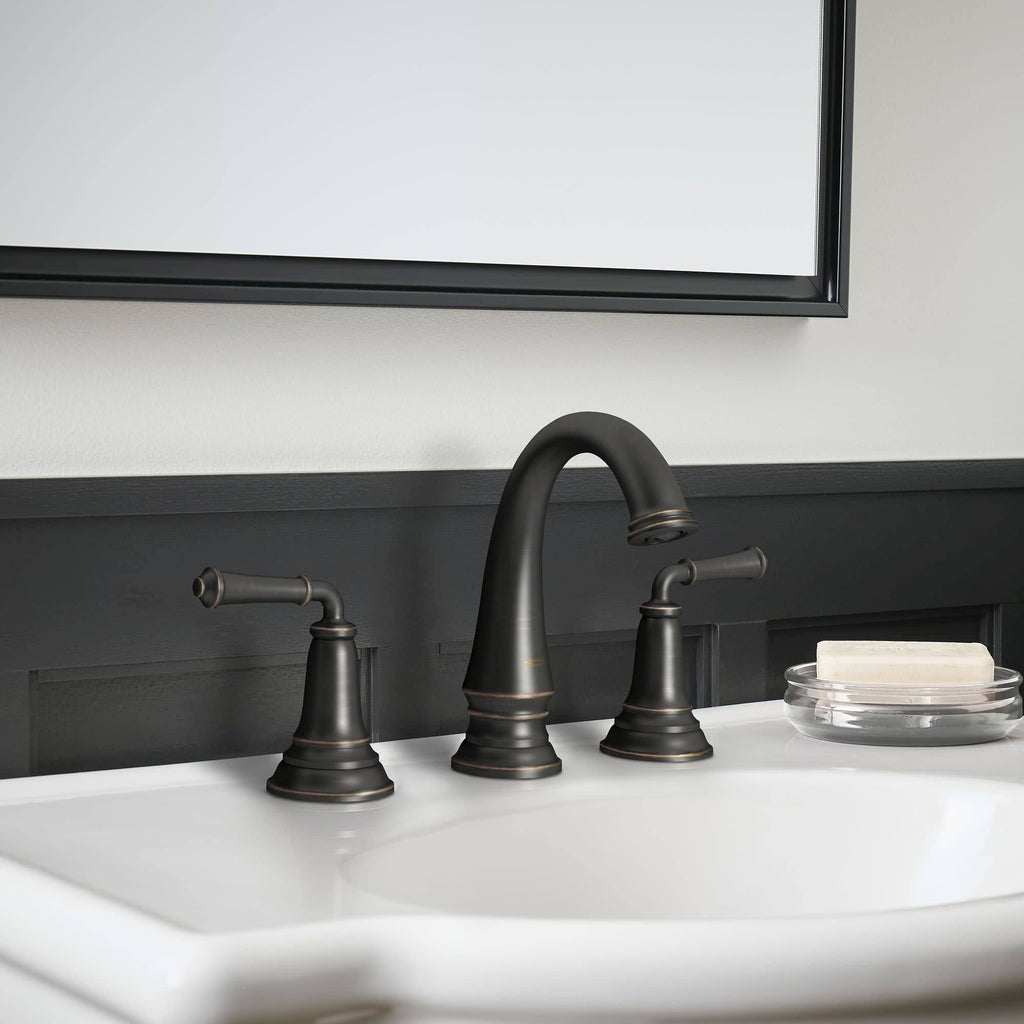 Polished Chrome Widespread Bathroom Faucet with Pop-Up Drain V2978