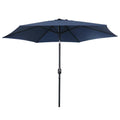 9 ft. Black Steel Pole Market Patio Umbrella K1963