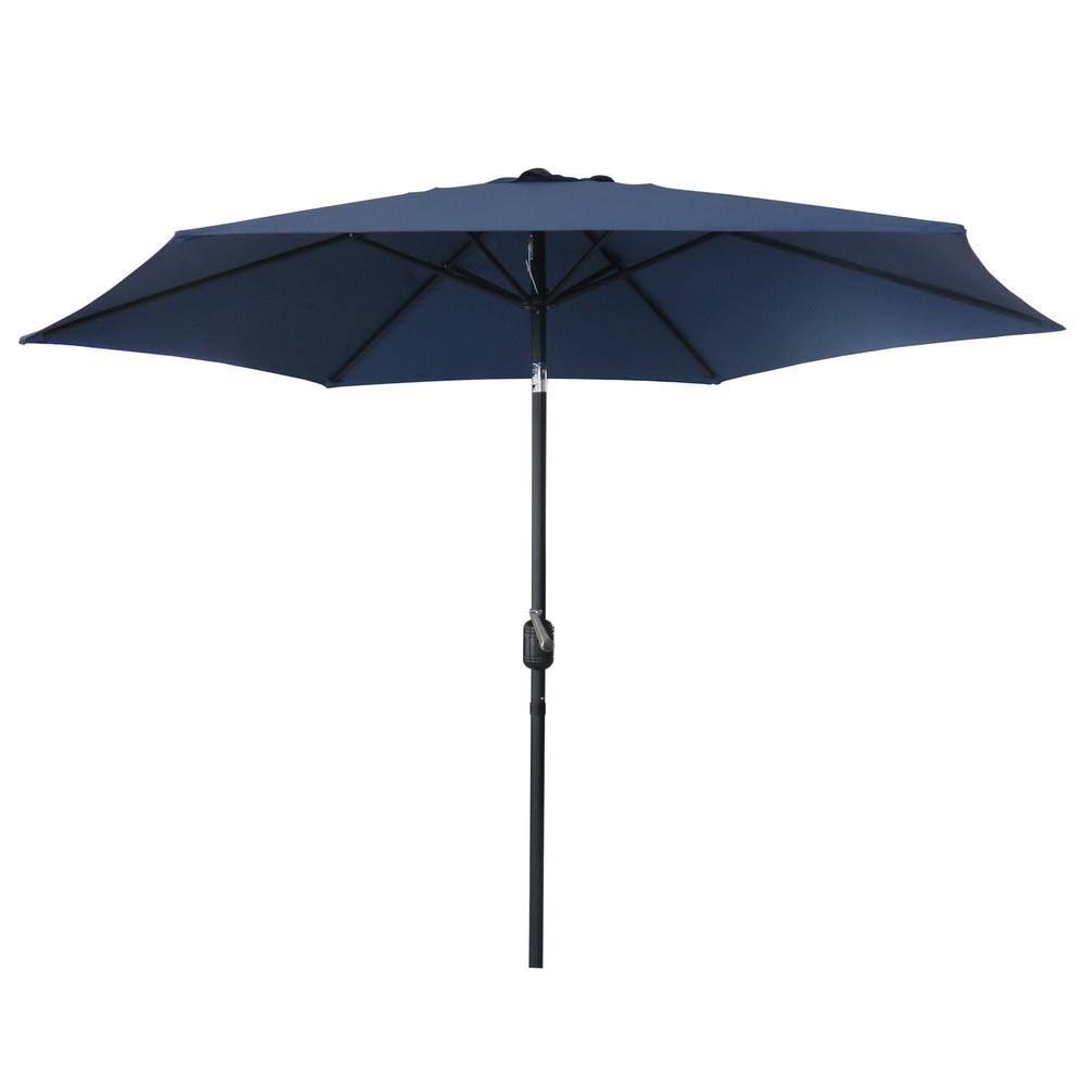 9 ft. Black Steel Pole Market Patio Umbrella K1963