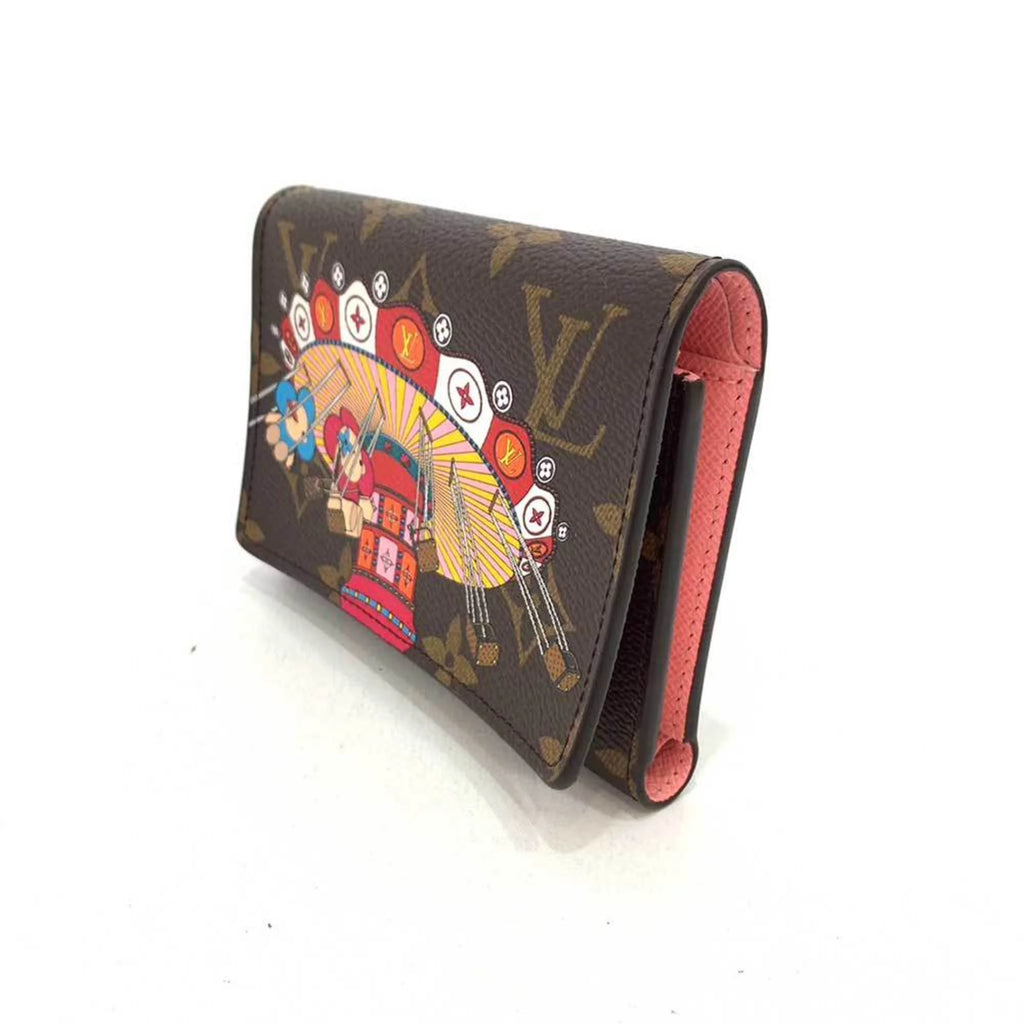 Pre-Owned Multicolor Brown Trifold Wallet H3770